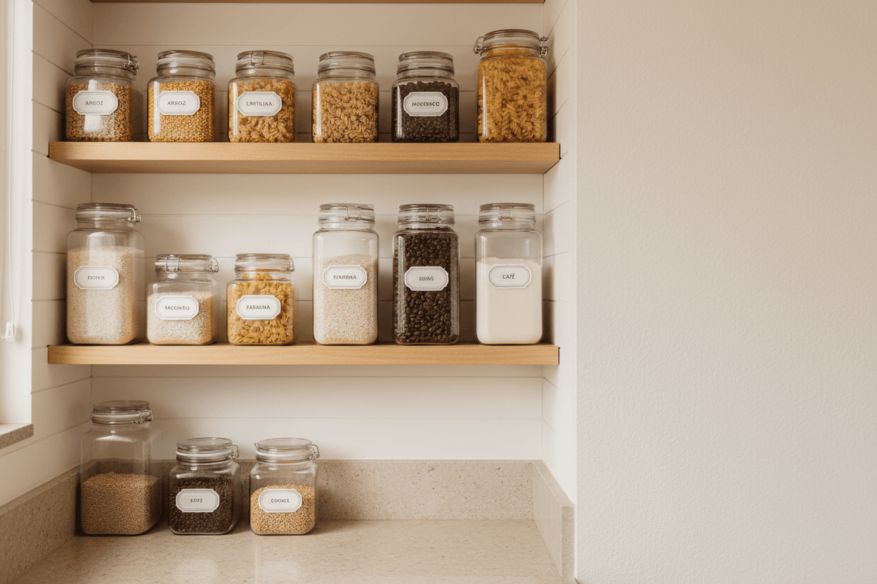 Como organizar despensa pequena com potes herméticos