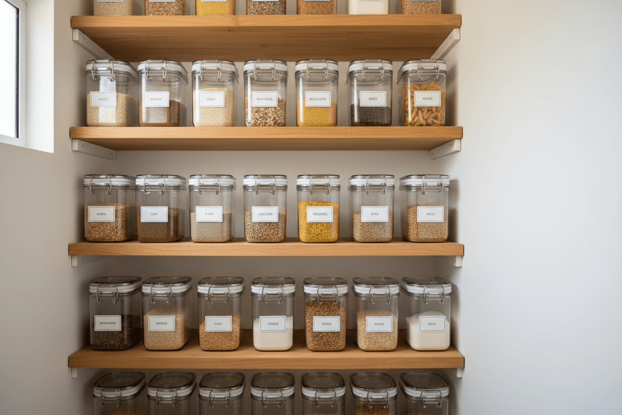 como organizar despensa pequena com potes herméticos