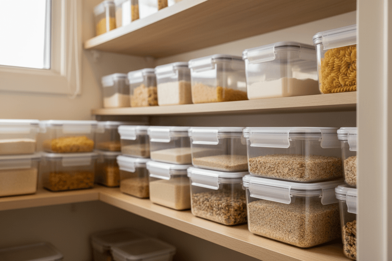 Como organizar despensa pequena com potes herméticos