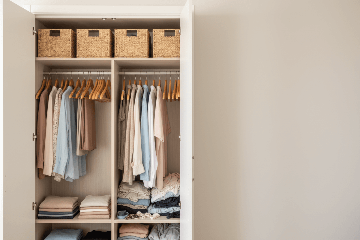como organizar guarda-roupa pequeno com pouco espaço