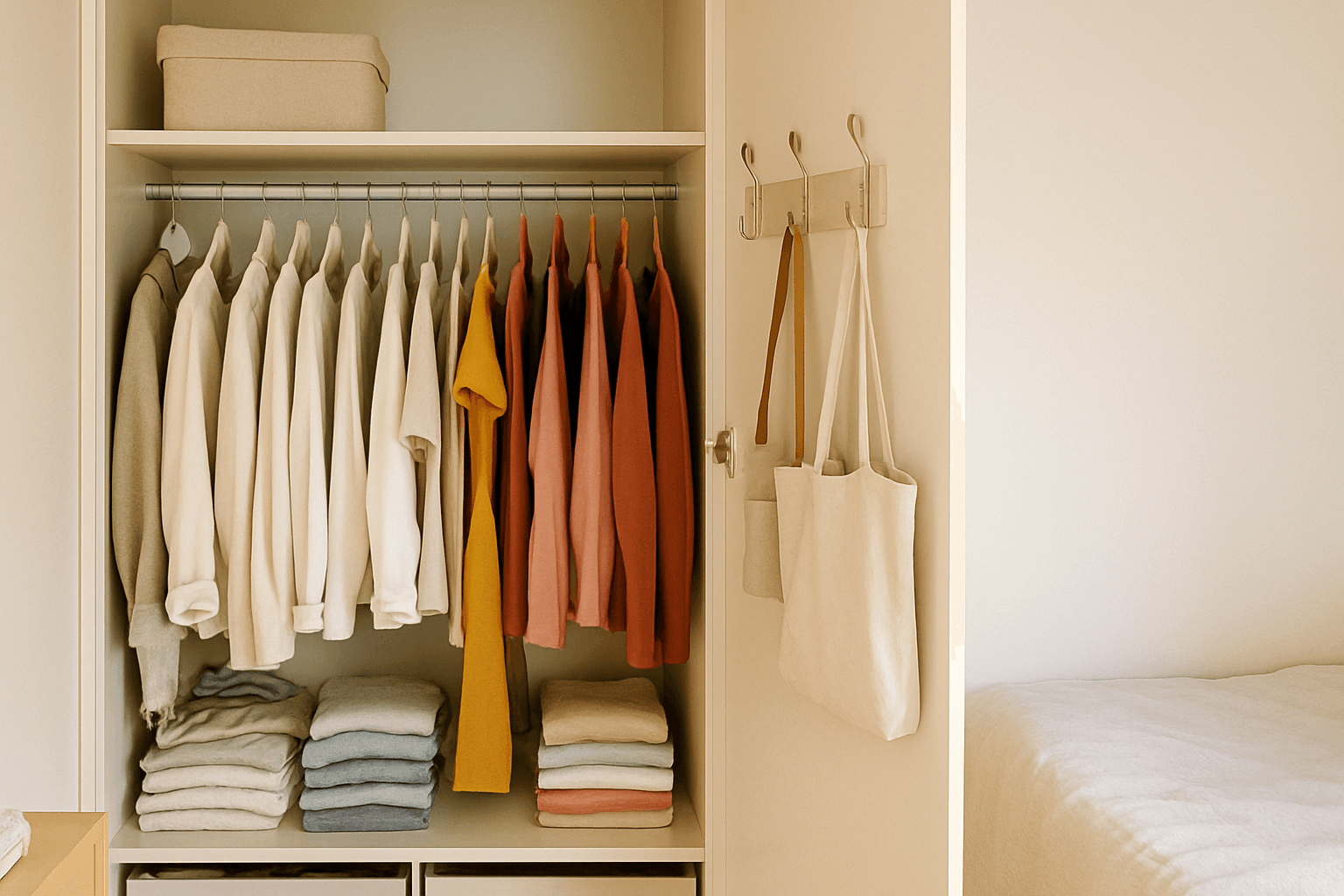 Como organizar guarda-roupa pequeno feminino