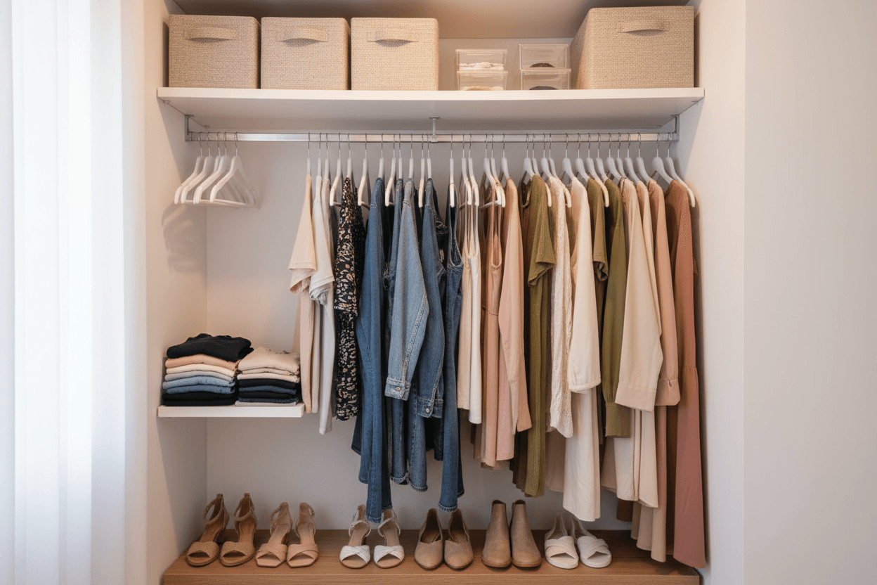 Como organizar guarda roupa pequeno feminino
