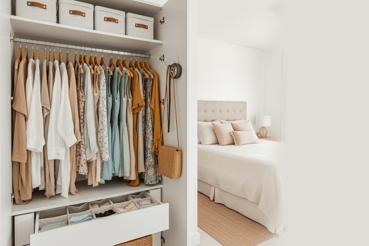 Como organizar guarda roupa pequeno feminino