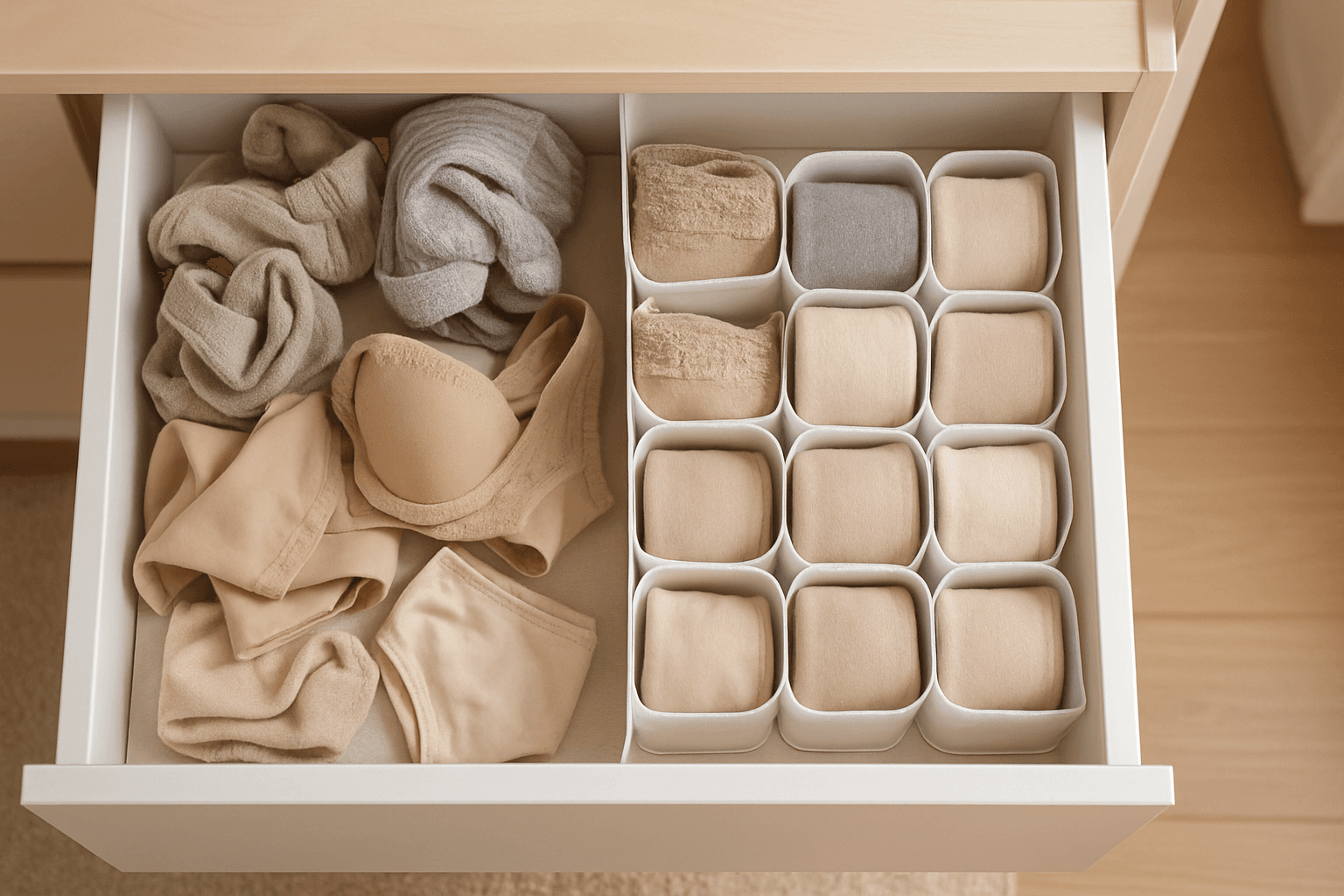 Organização de gavetas com colmeia: guia prático