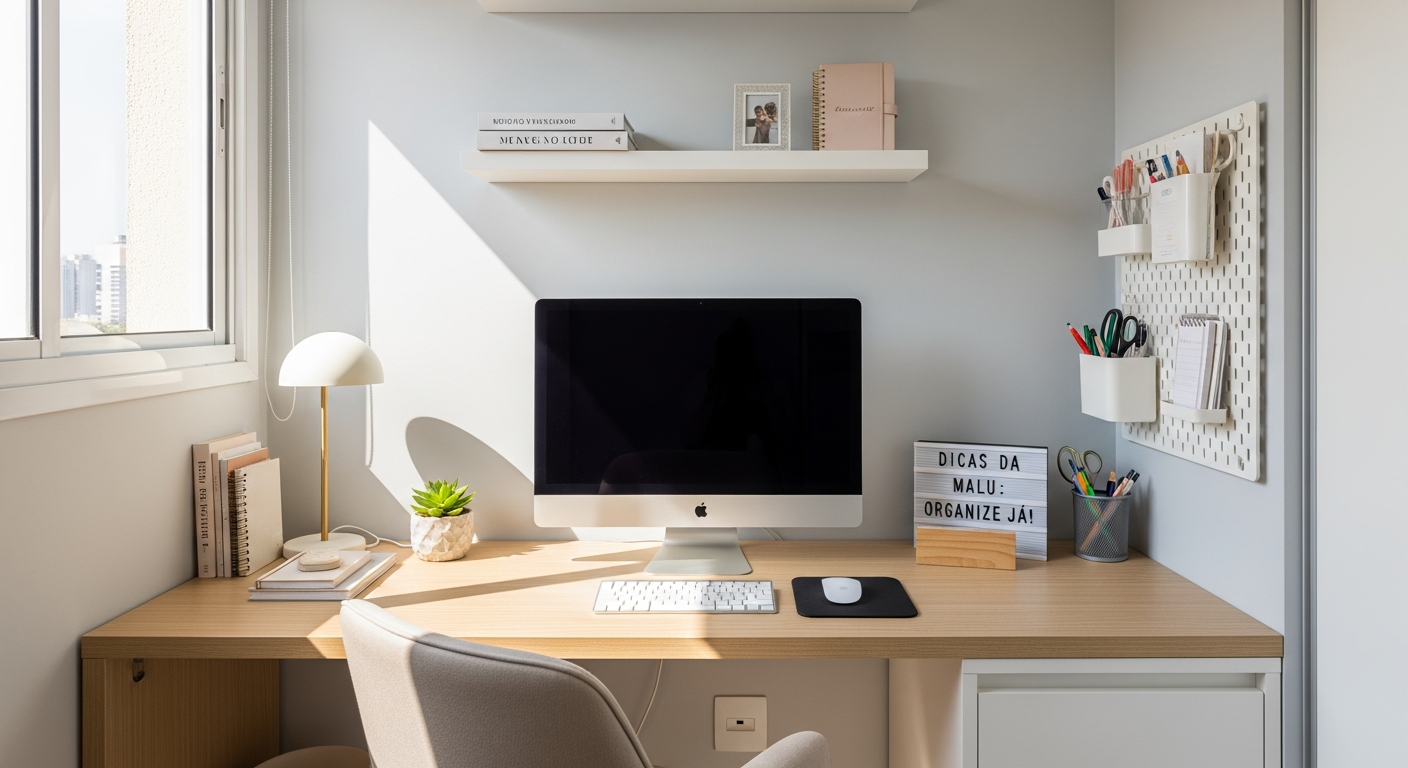 Home Office Pequeno: Organize Já! ✨ Dicas da Malu